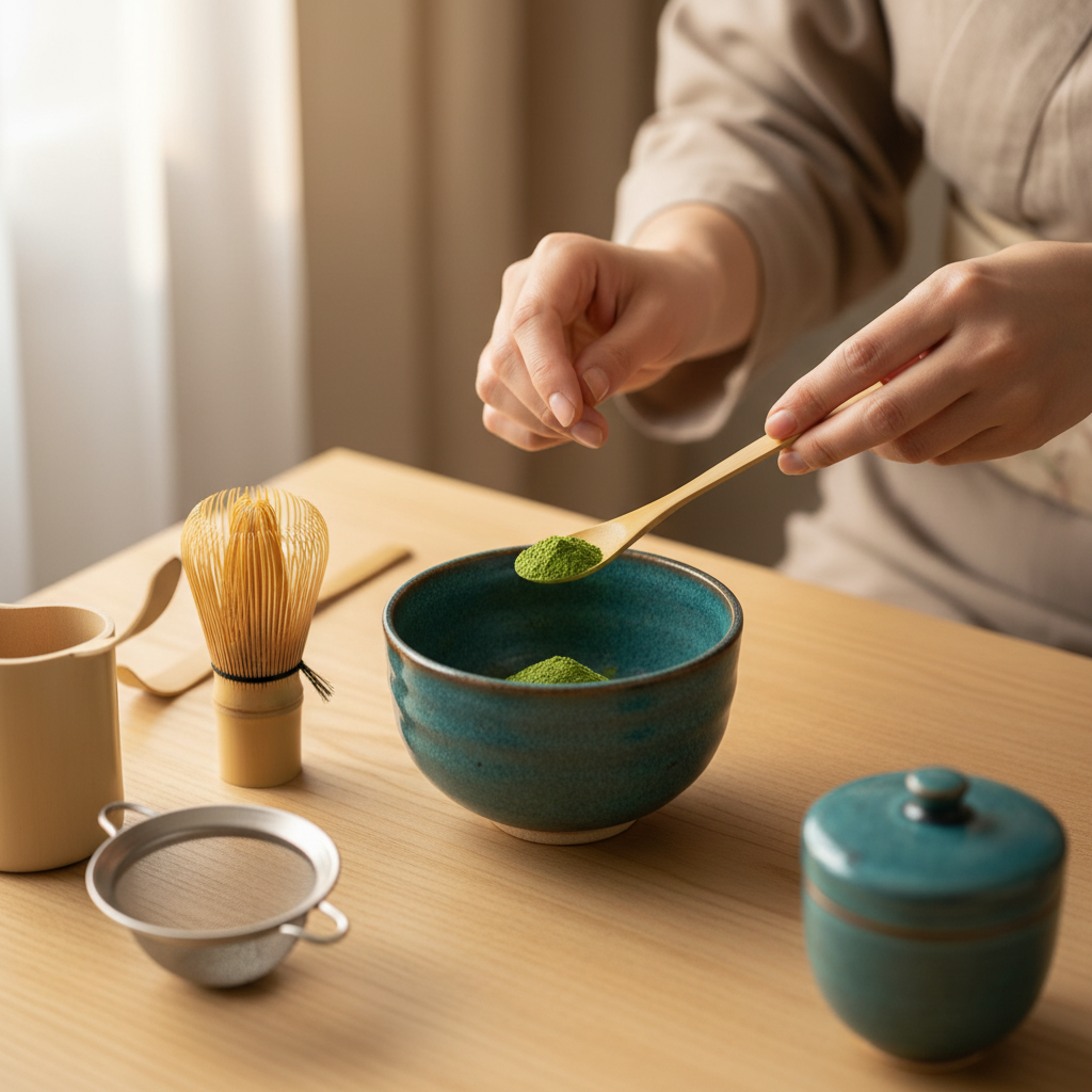 Matcha Bamboo Scoop - Lifestyle