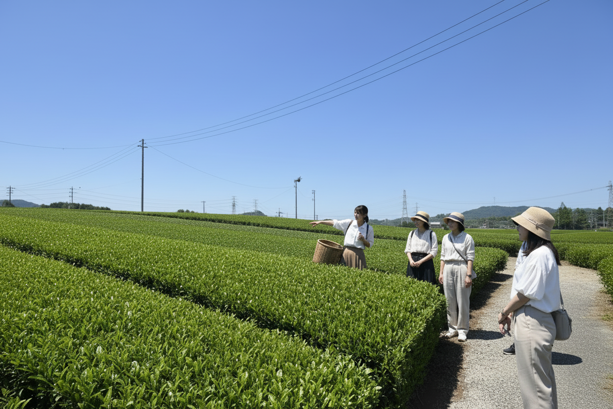 Matcha farm with fewer visitors