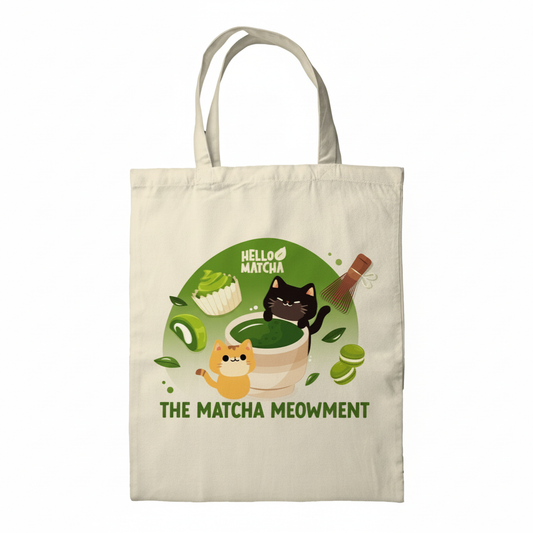 The Matcha Meowment Tote Bag - Product Photo