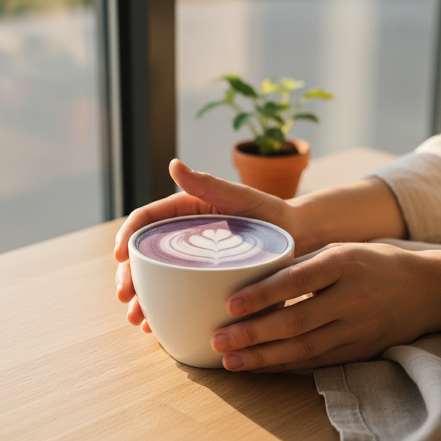 Ube Latte with Human Element